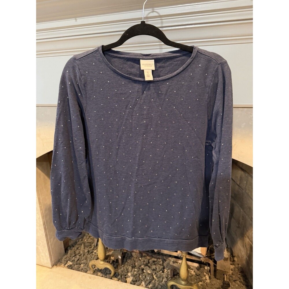Weekends By Chico’s Studded Sweatshirt Size Medium